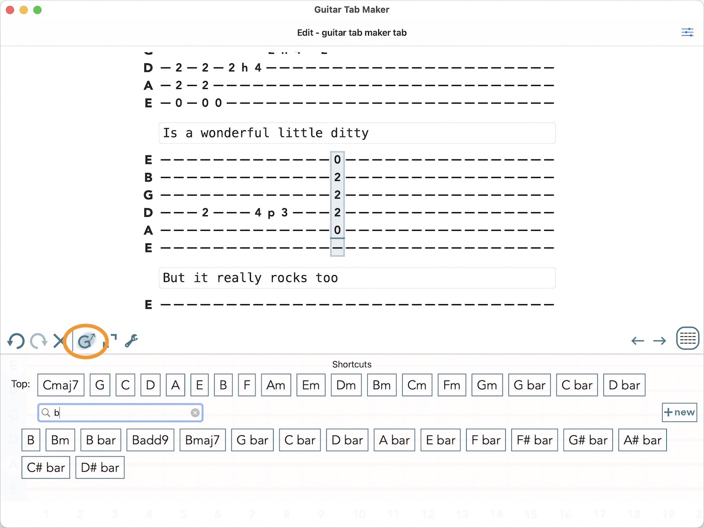 Chord Shortcuts Example