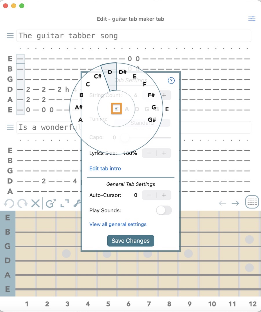 Tab Settings Example 2